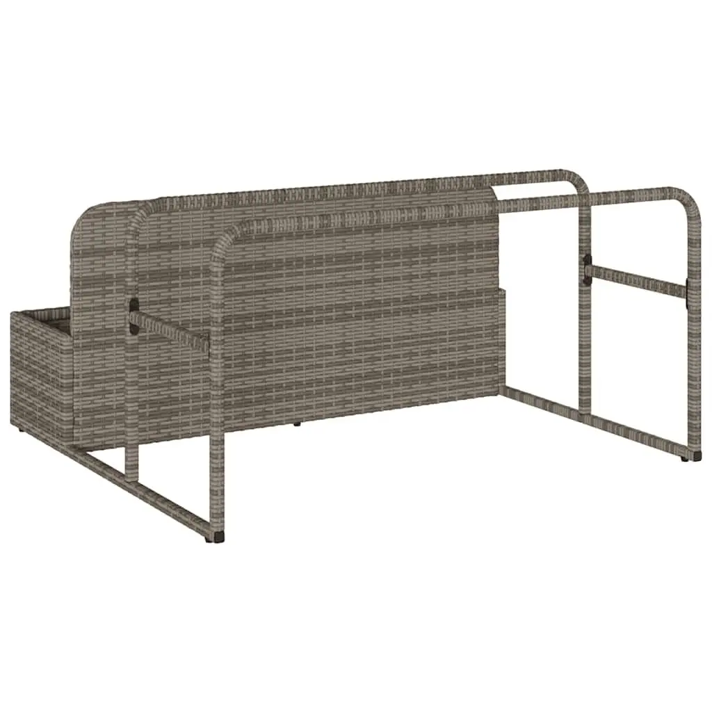 Poolside Float Storage Basket Grey PE Rattan Outdoor Garden Organiser