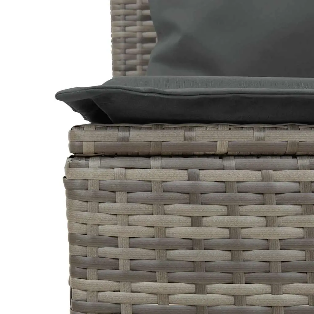 Garden Dining Set 3 Piece Outdoor Furniture Grey with Cushions Patio Table