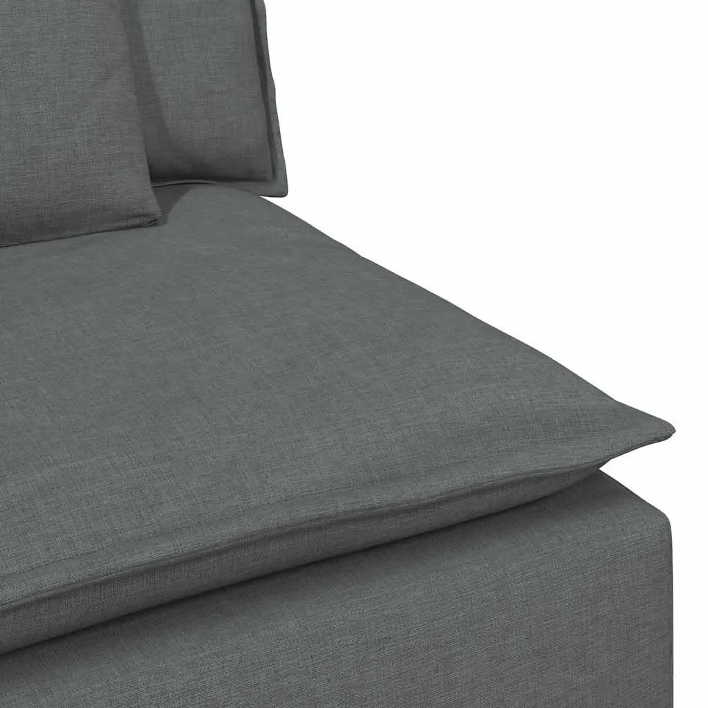 Modular Sofa Centre Module Dark Grey 100cm Textilene Fabric Upholstery Foam Filling Metal Frame