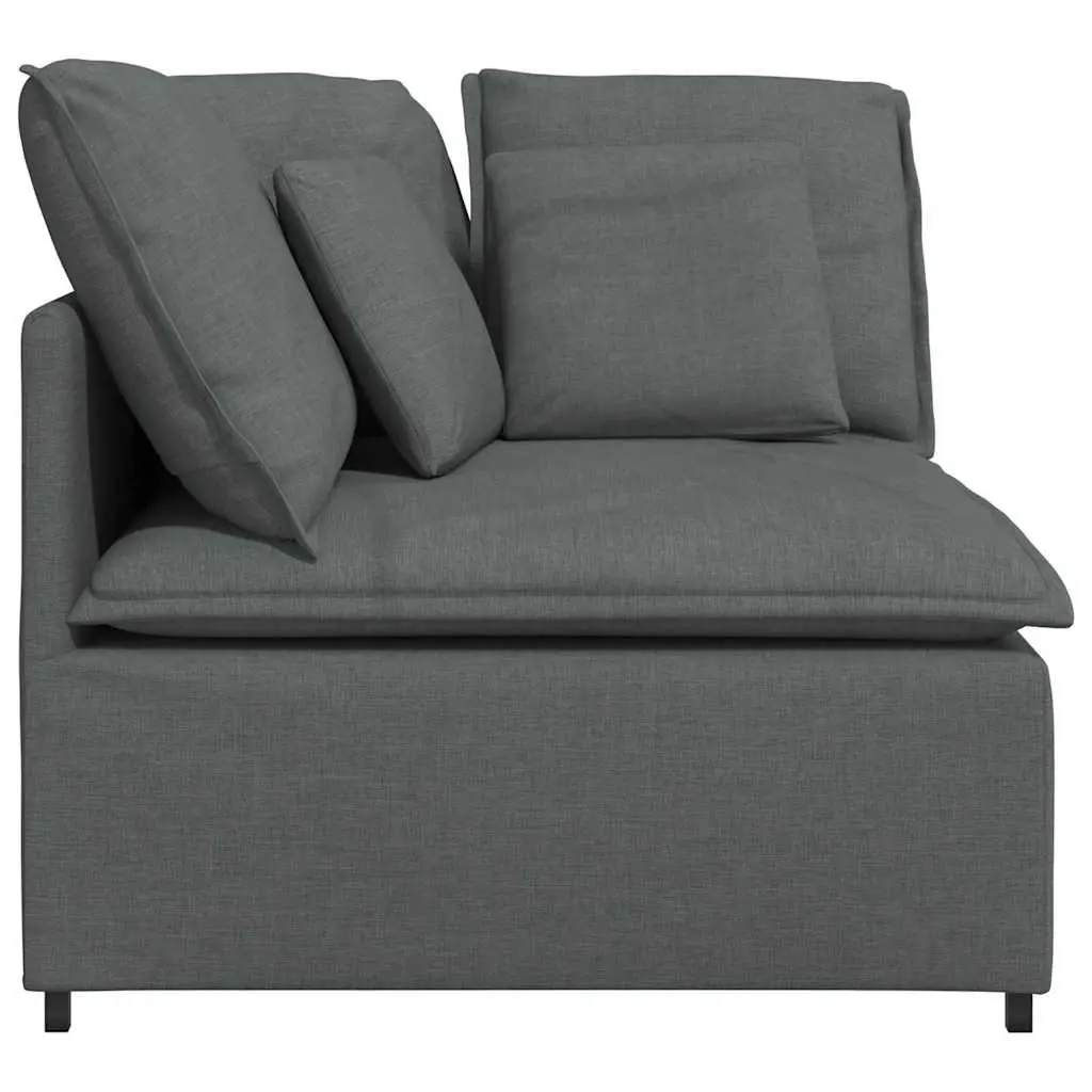 Modular Sofa Corner Unit Grey Cushioned Sectional Living Room Furniture