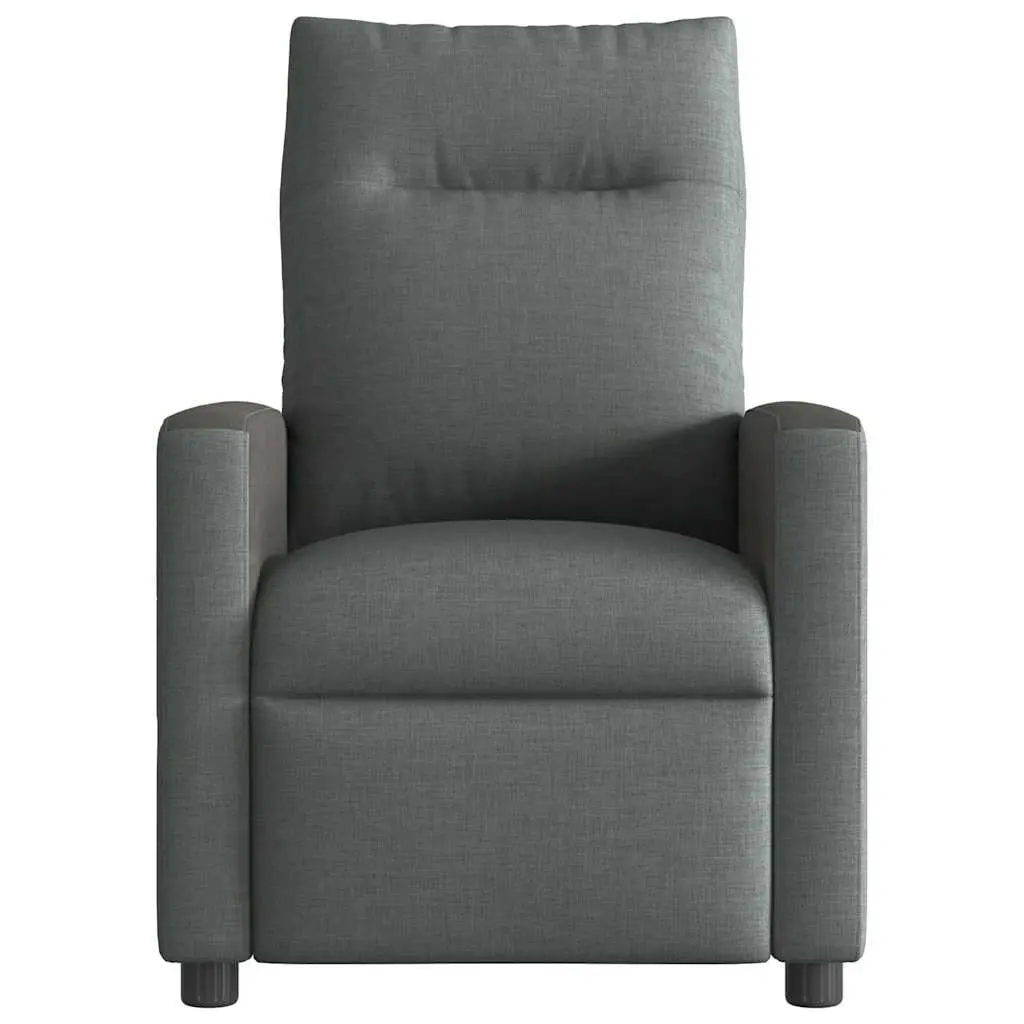 Massage Recliner Chair Manual Recline Vibration Dark Grey Fabric