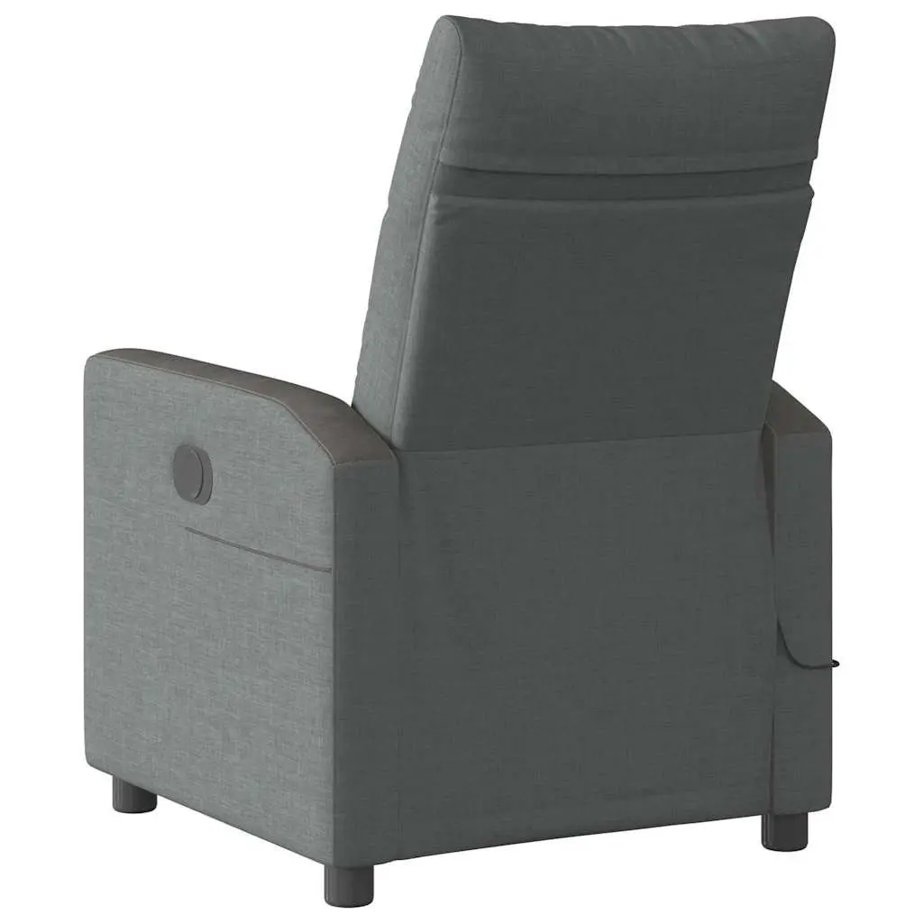 Massage Recliner Chair Manual Recline Vibration Dark Grey Fabric