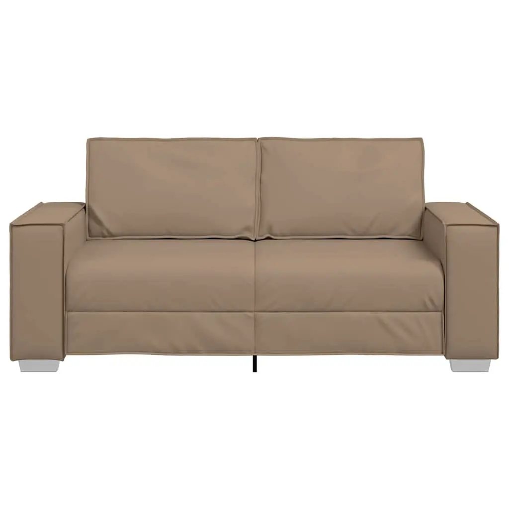 Loveseat Sofa 180 cm Modern Living Room Seating Brown Faux Leather Furniture