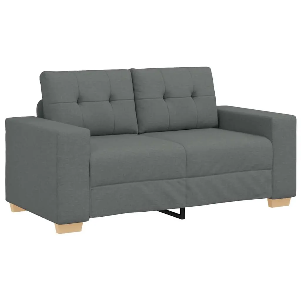 Loveseat Sofa Dark Grey 160x77x82 cm Fabric 2 Seater