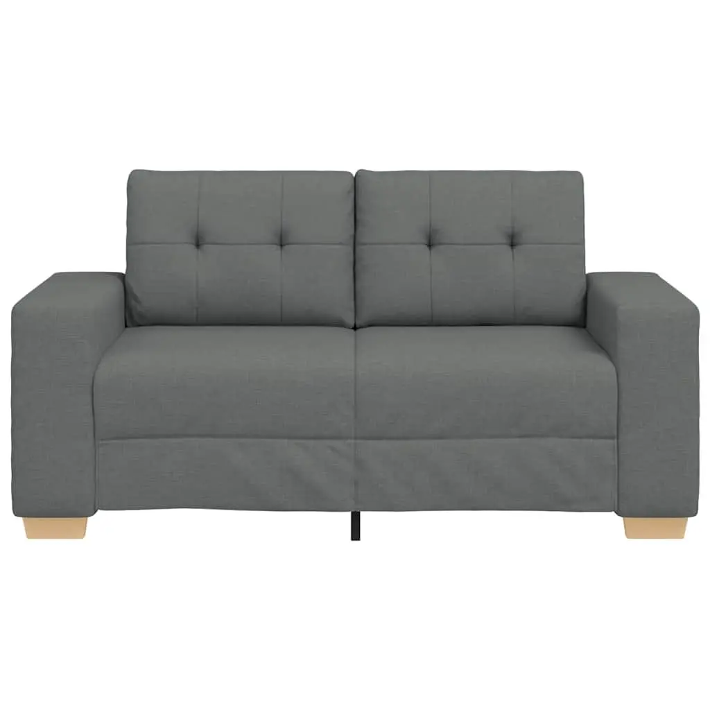 Loveseat Sofa Dark Grey 160x77x82 cm Fabric 2 Seater