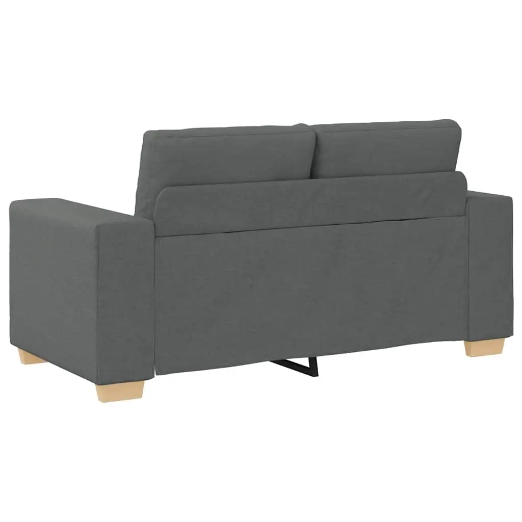 Loveseat Sofa Dark Grey 160x77x82 cm Fabric 2 Seater