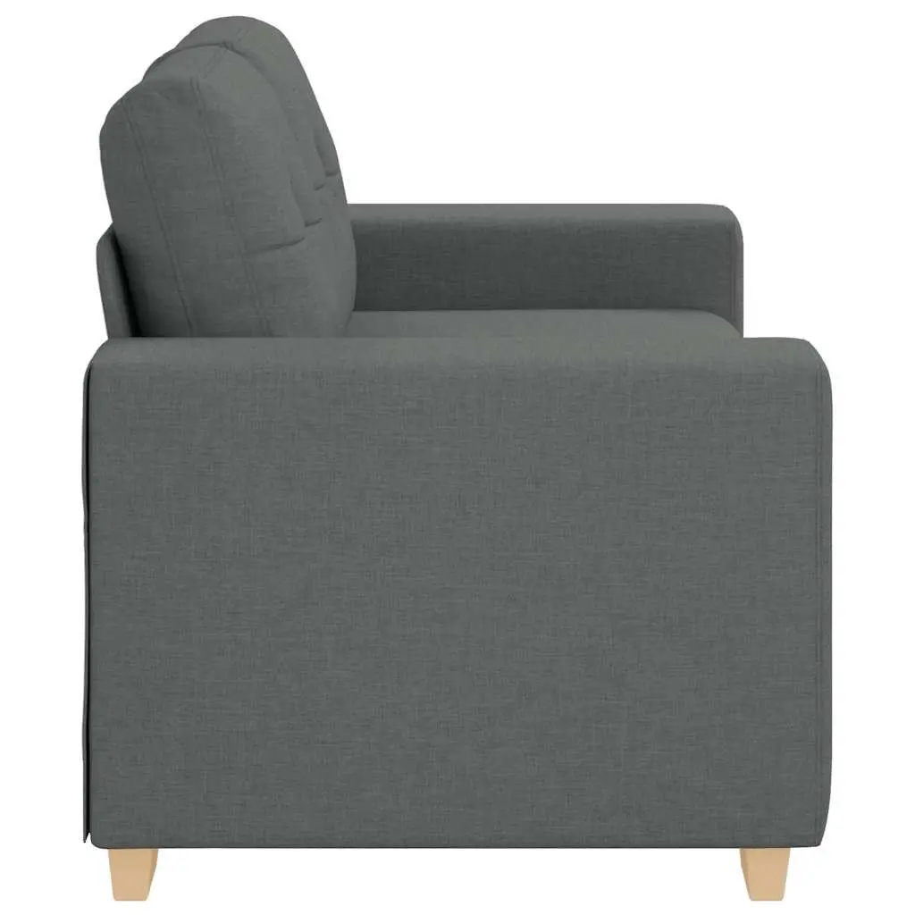 Loveseat Sofa Dark Grey 160x77x82 cm Fabric 2 Seater