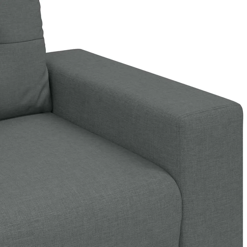 Loveseat Sofa Dark Grey 160x77x82 cm Fabric 2 Seater
