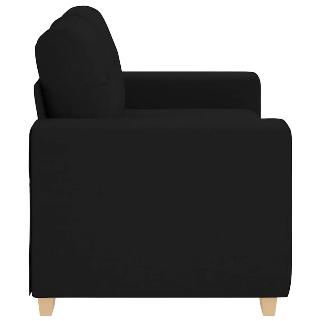 2 Seater Loveseat Sofa Black Fabric Lounge Couch Living Room Seating 160x77x82cm