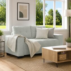 Loveseat Sofa Grey 160x77x82cm Modern Living Room Furniture Two Seater Couch