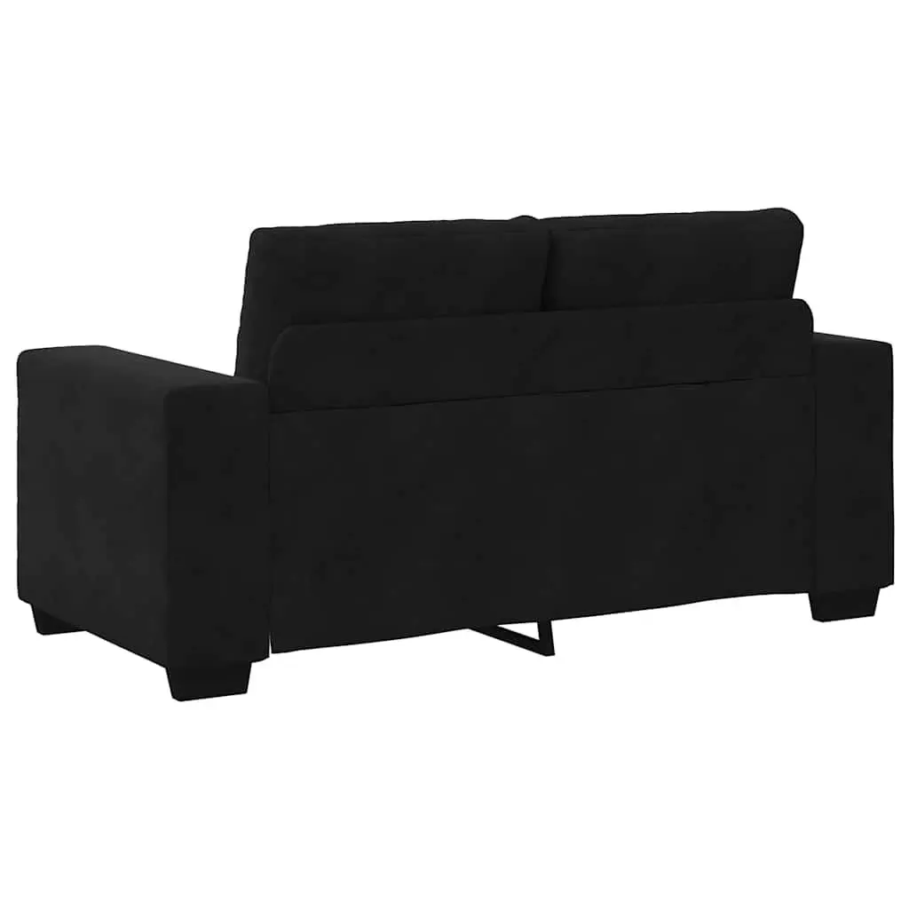 Loveseat Sofa Black Velvet 2 Seater Couch 160x77x82cm