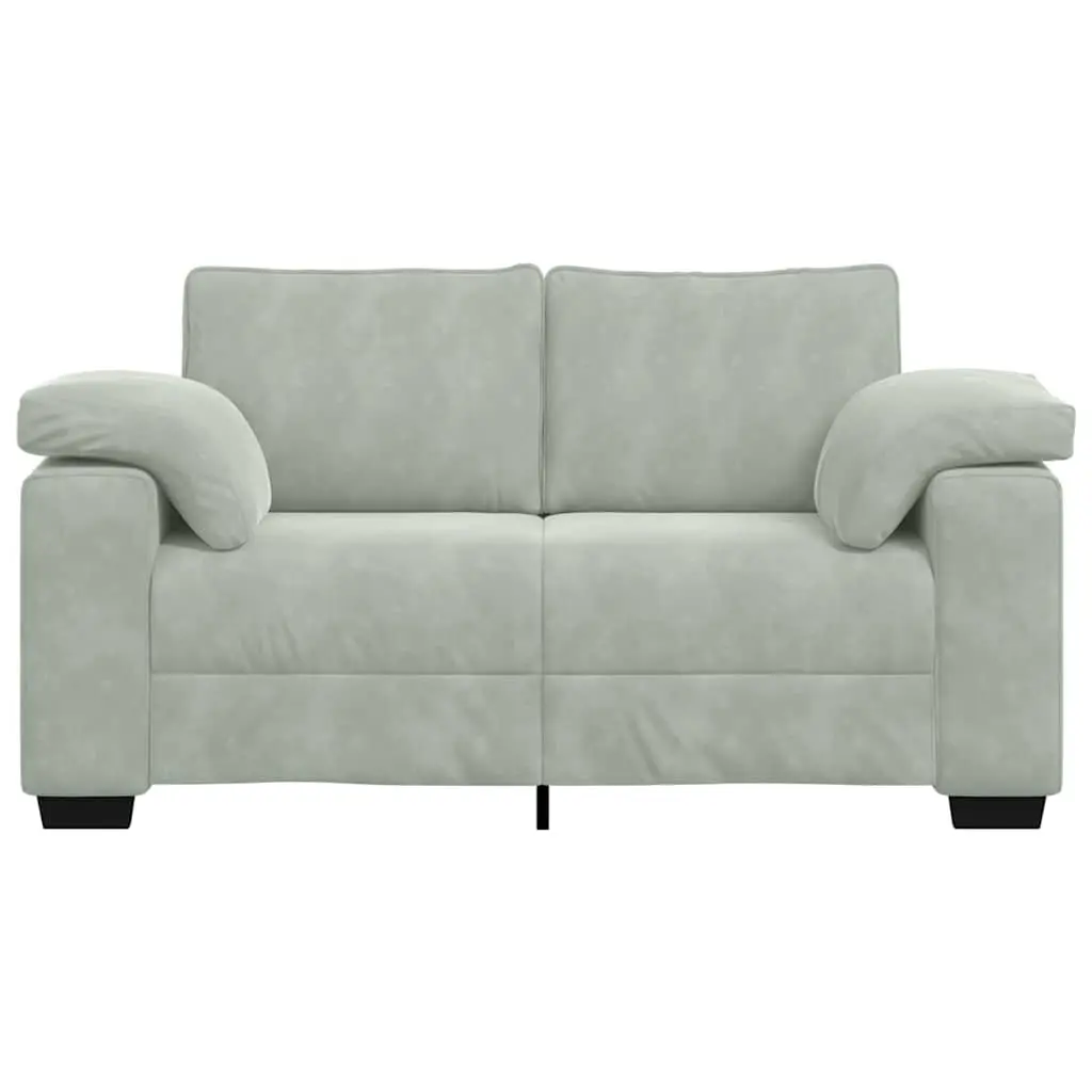 Loveseat Sofa Light Grey Velvet 2 Seater 160x77x82cm