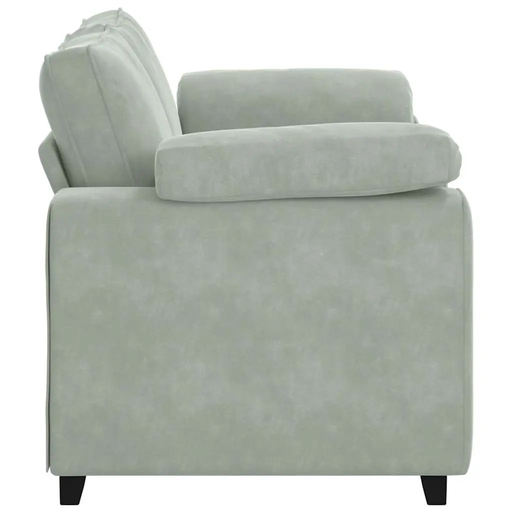 Loveseat Sofa Light Grey Velvet 2 Seater 160x77x82cm