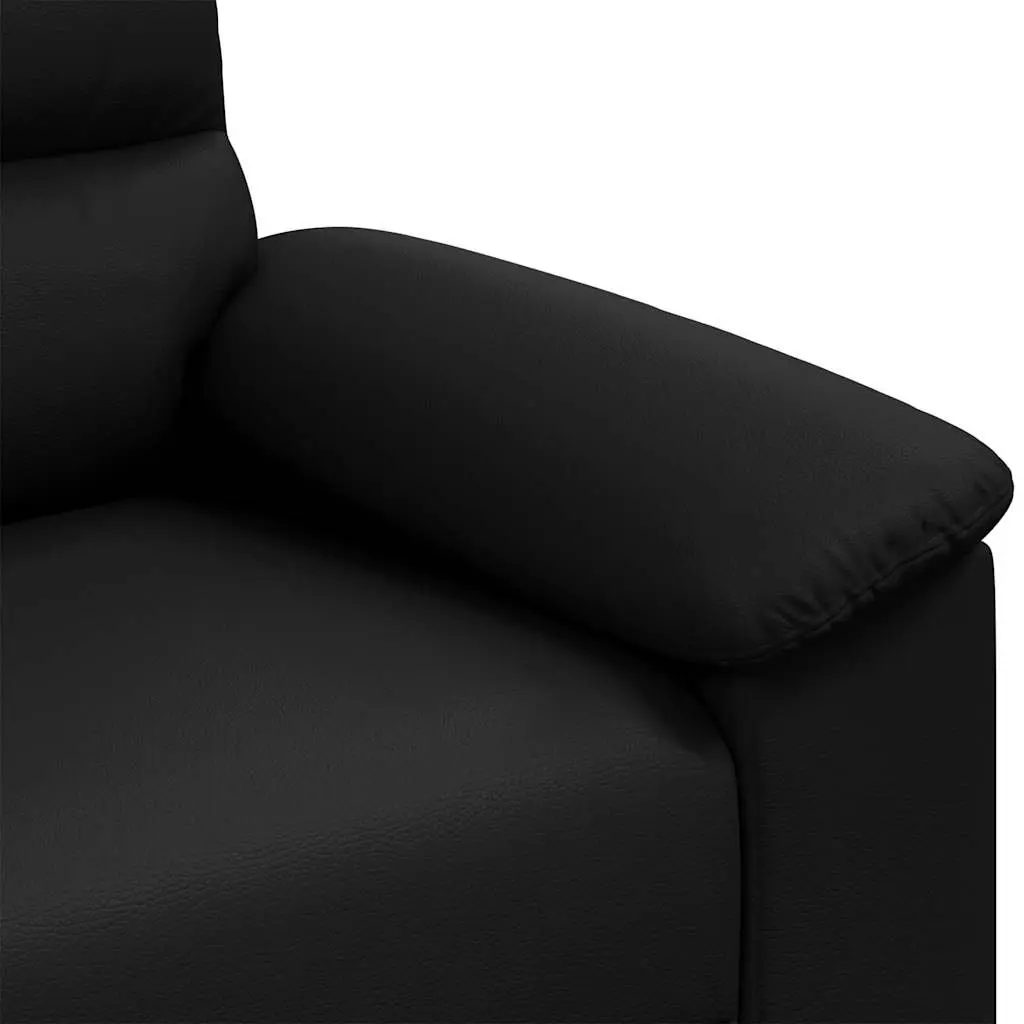 Sofa Chair Faux Leather Padded Backrest Black