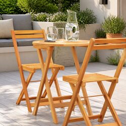 Folding Garden Table Outdoor Patio Dining Solid Acacia Wood 60x60x72cm Brown