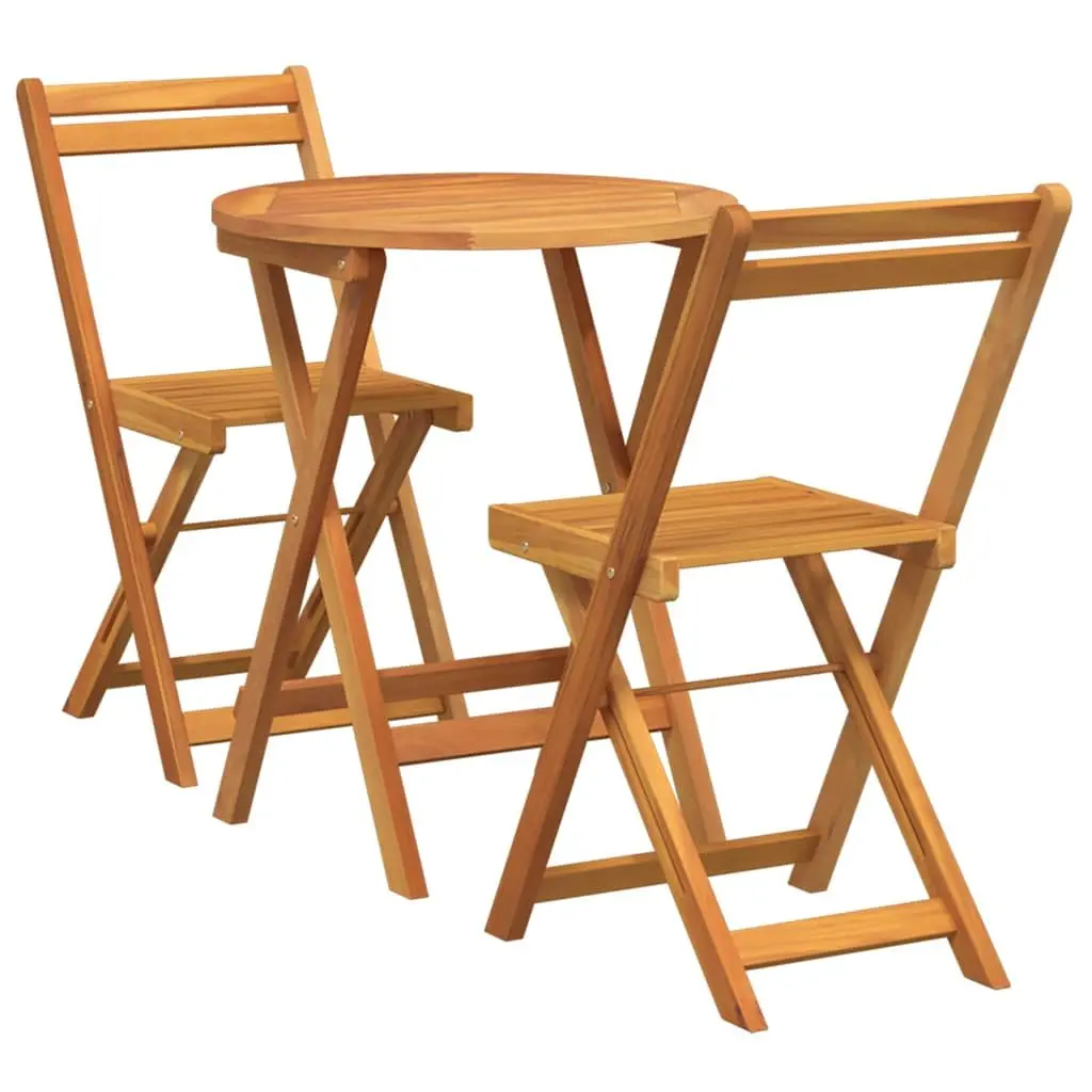 Garden Dining Set 3pcs Outdoor Table Chairs Patio Acacia Wood Backyard Setting