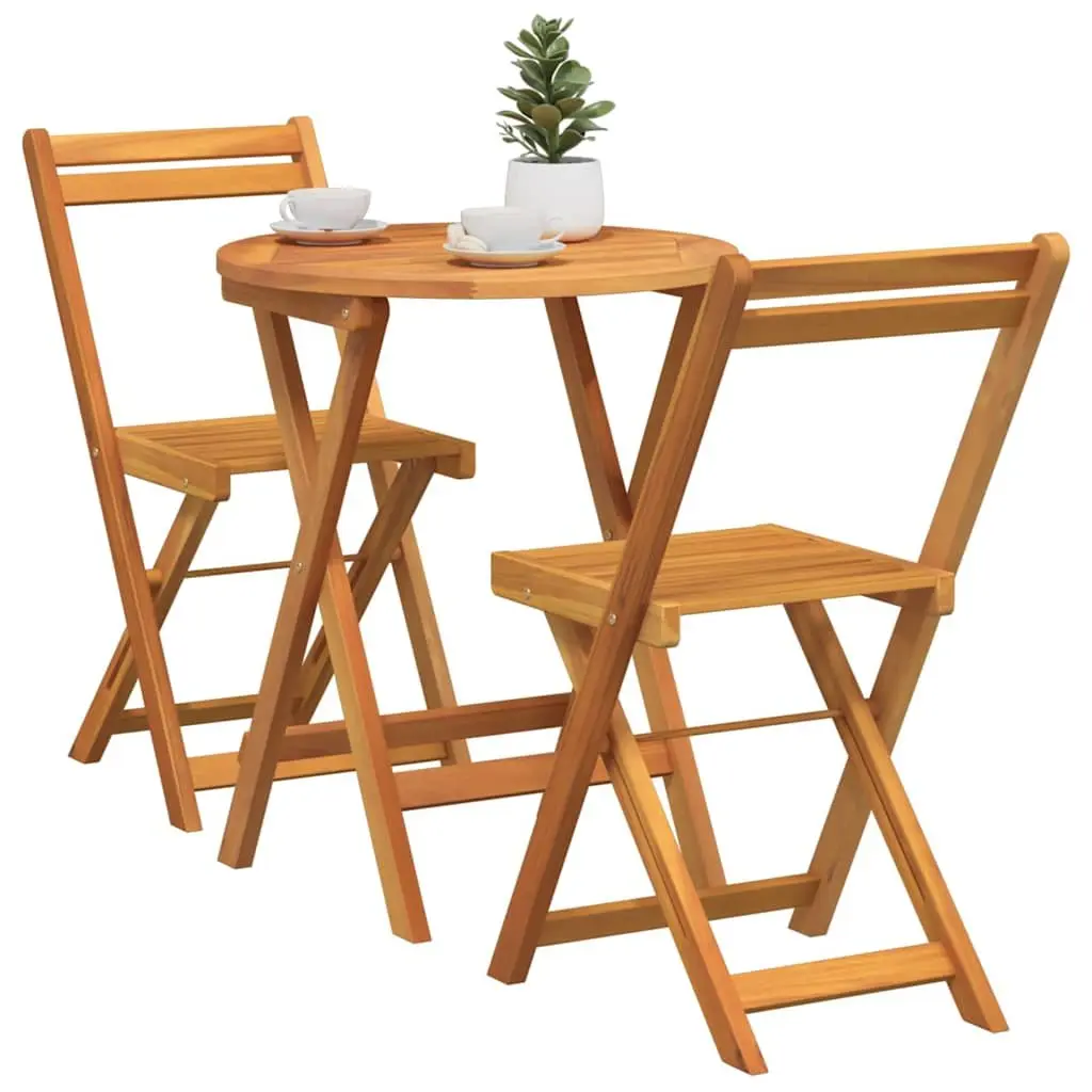 Garden Dining Set 3pcs Outdoor Table Chairs Patio Acacia Wood Backyard Setting