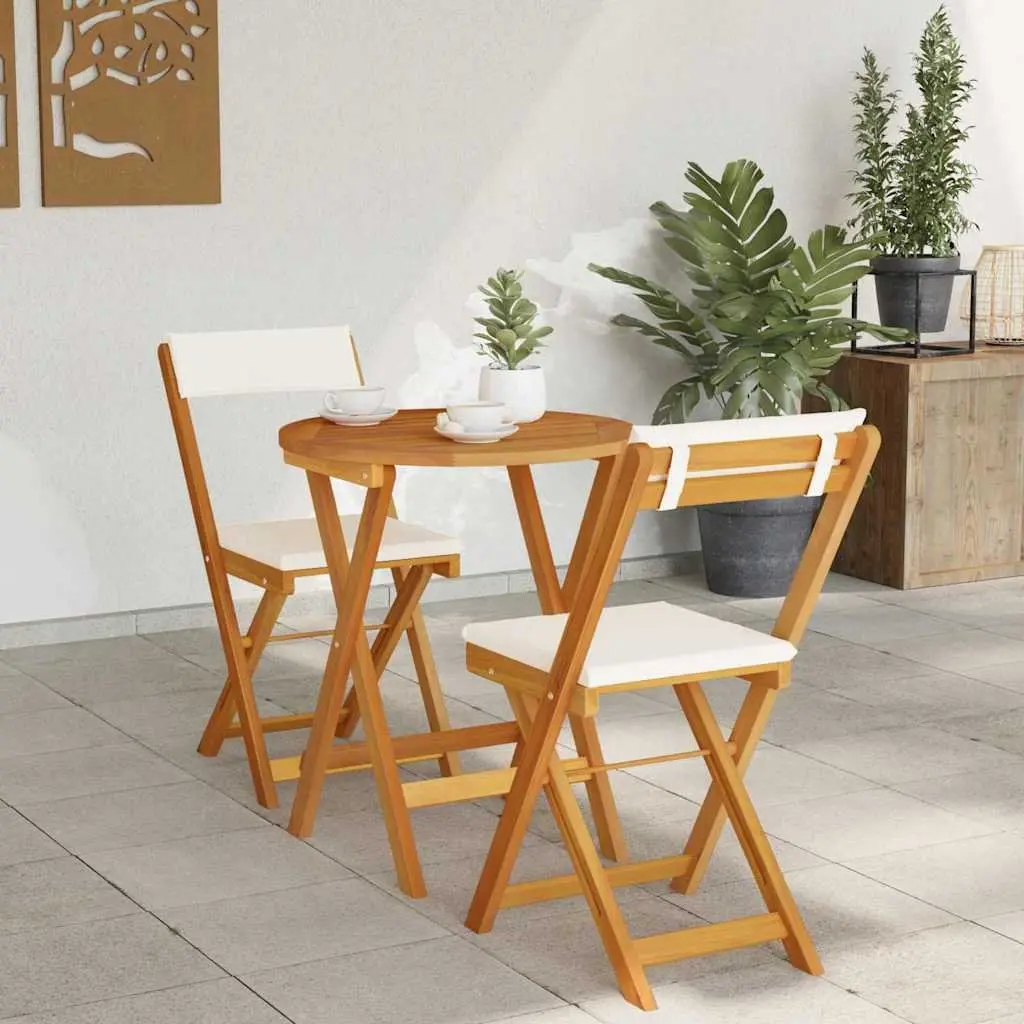 Garden Dining Set 3pcs Outdoor Table Chairs Acacia Wood Patio Furniture Brown