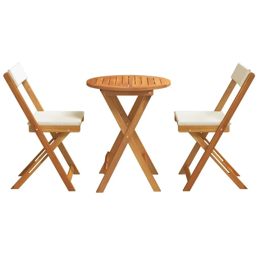 Garden Dining Set 3pcs Outdoor Table Chairs Acacia Wood Patio Furniture Brown