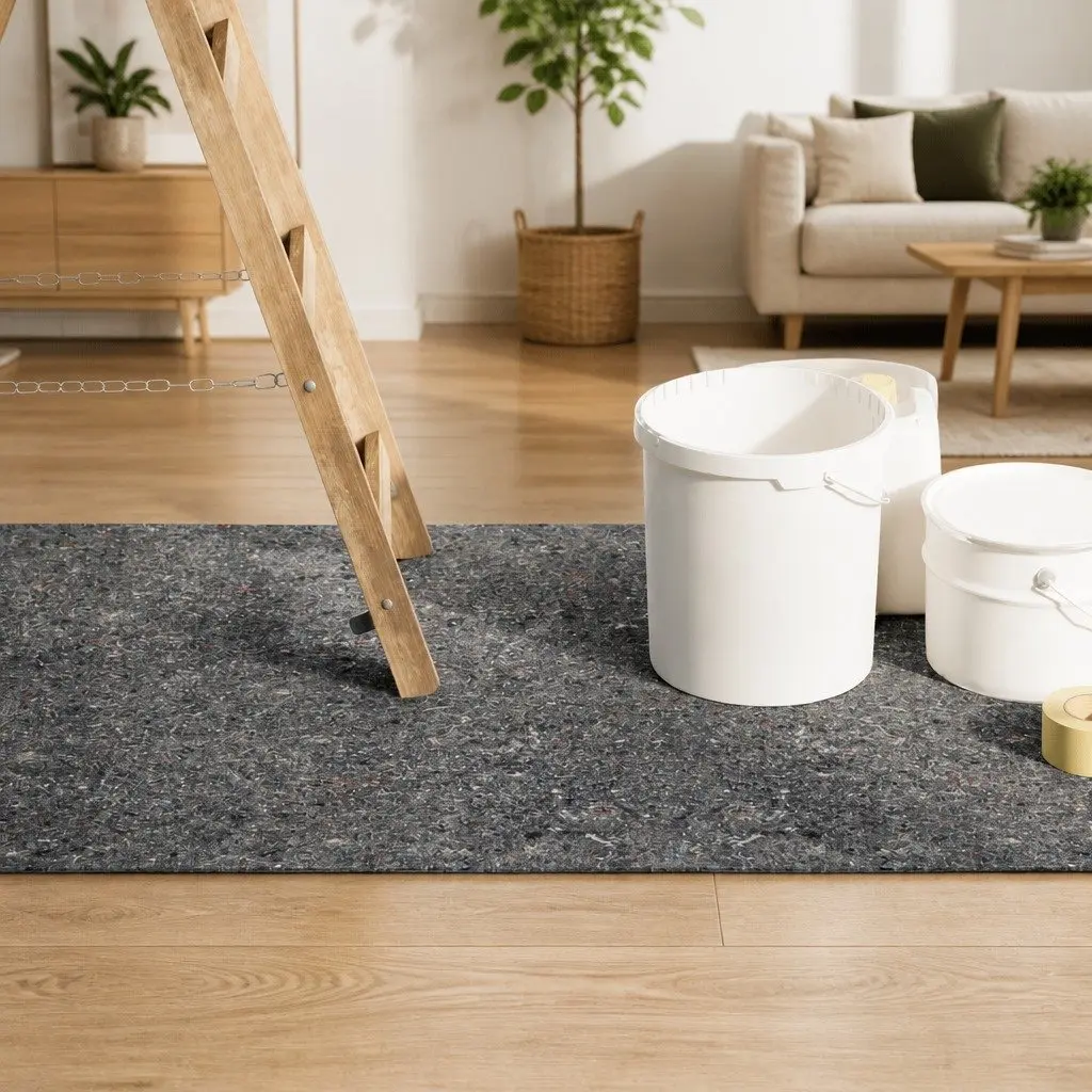 Painter Fleece Floor Protection Non-slip 10m x 1m Grey Dust Cover