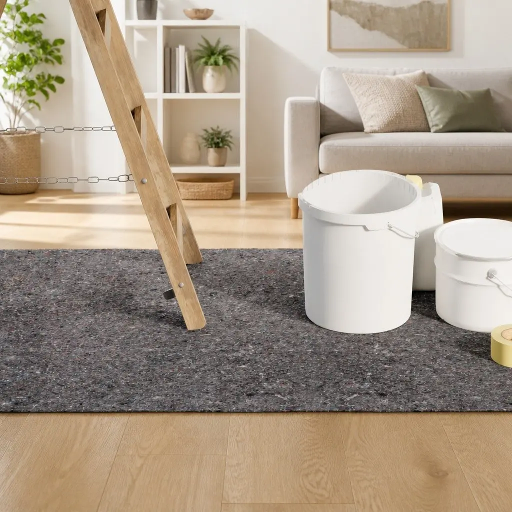 Painter Fleece Floor Protection Non-Slip 25m x 1m Grey