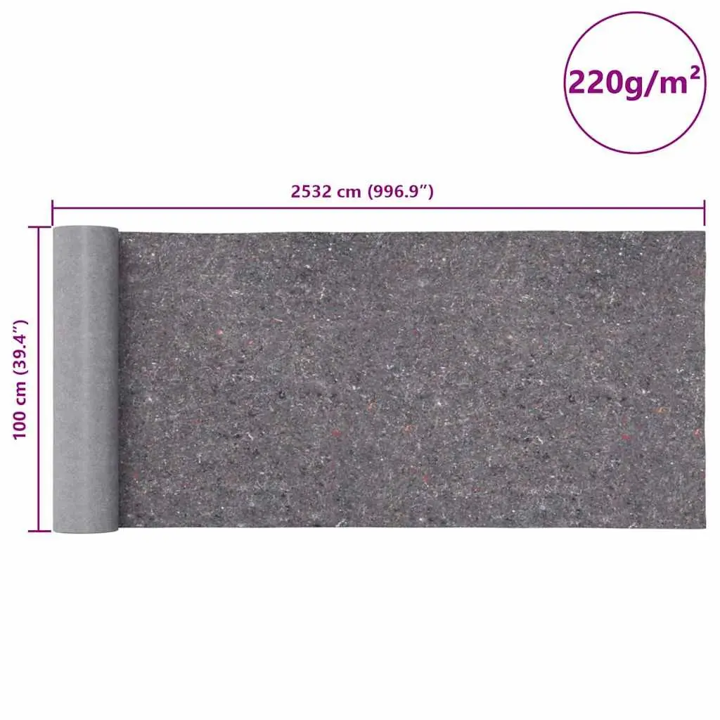 Painter Fleece Floor Protection Non-slip Water-resistant 25m x 1m Grey