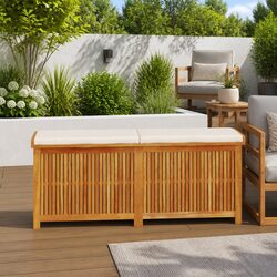 Outdoor Cushion Storage Box 150x50x60.5cm Garden Deck Furniture Organiser