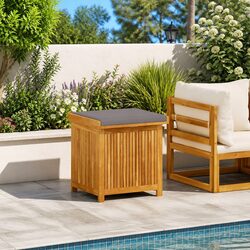 Outdoor Cushion Storage Box 60x50x61cm Solid Wood Acacia Brown Garden Furniture