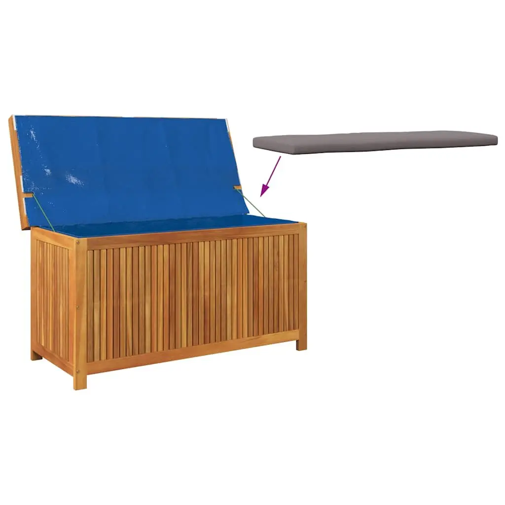 Outdoor Cushion Storage Box 113x50x60.5 cm Solid Acacia Wood Garden Furniture