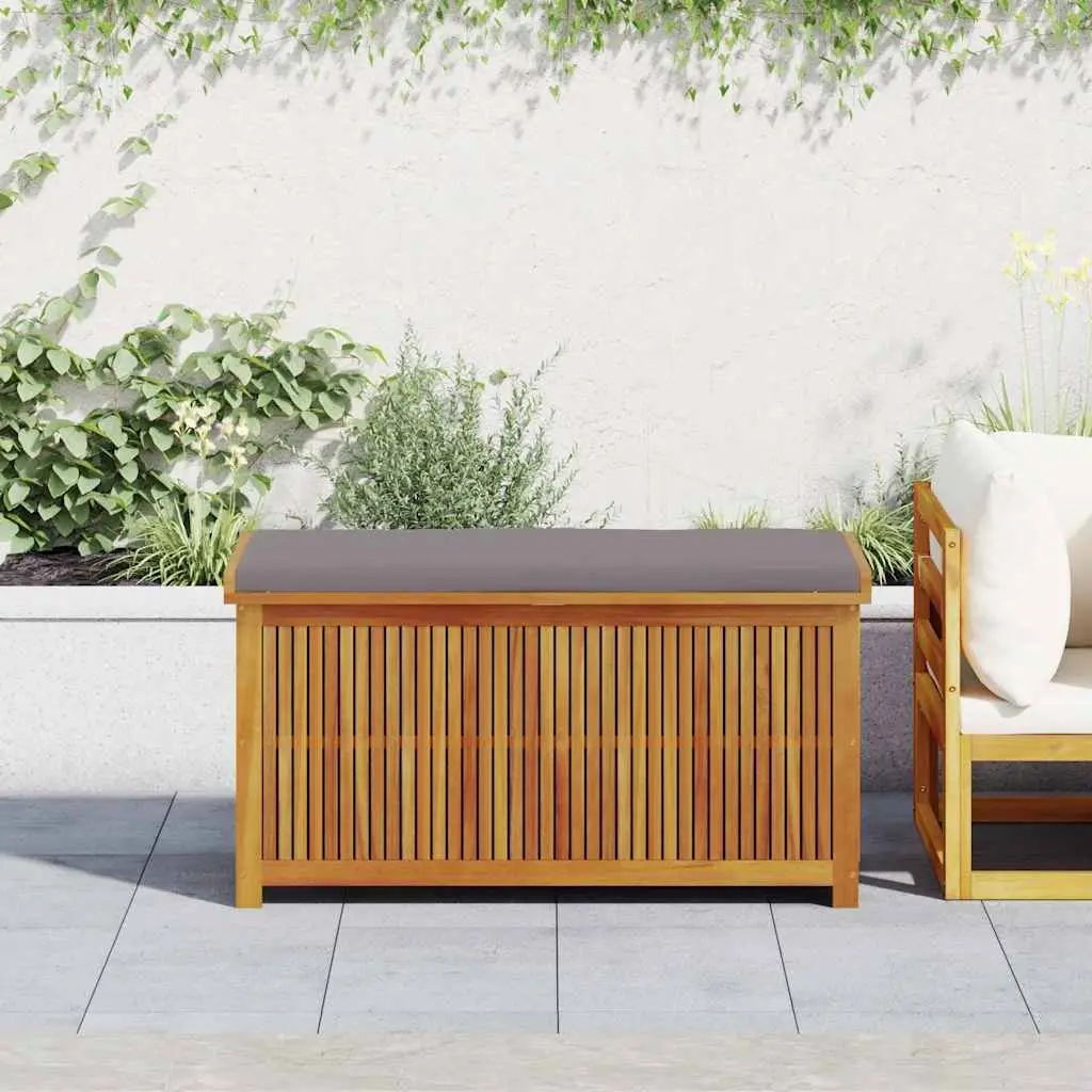 Outdoor Cushion Storage Box 113x50x60.5 cm Solid Acacia Wood Garden Furniture