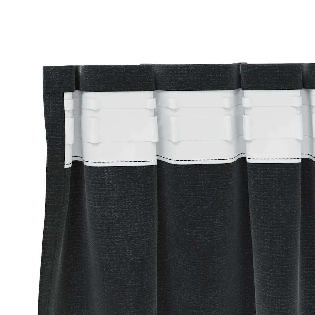 Blackout Curtains Light Blocking Velvet 140 x 225 cm Black 2 pcs