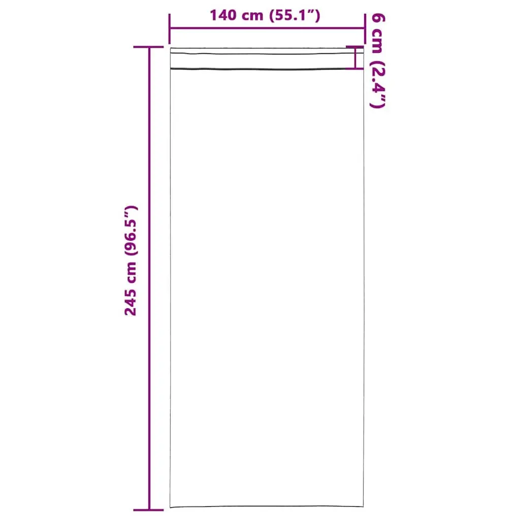 Blackout Curtains 2 pcs Hook and Ring System 245 x 140 cm Beige Modern Window Drapes