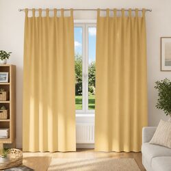 Blackout Curtains with Rings 2 Pieces Beige 245 x 140 cm Window Drapes