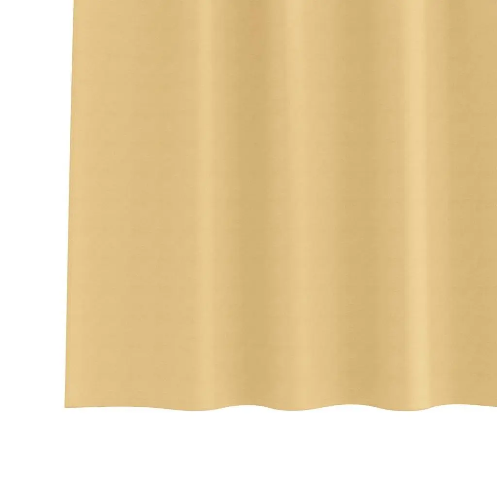 Blackout Curtains 2 Pieces Hook and Ring System 245 x 140 cm Beige Polyester Window Drapes