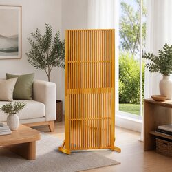 Room Divider Privacy Screen Indoor Outdoor 180.5cm Wooden Slatted Freestanding