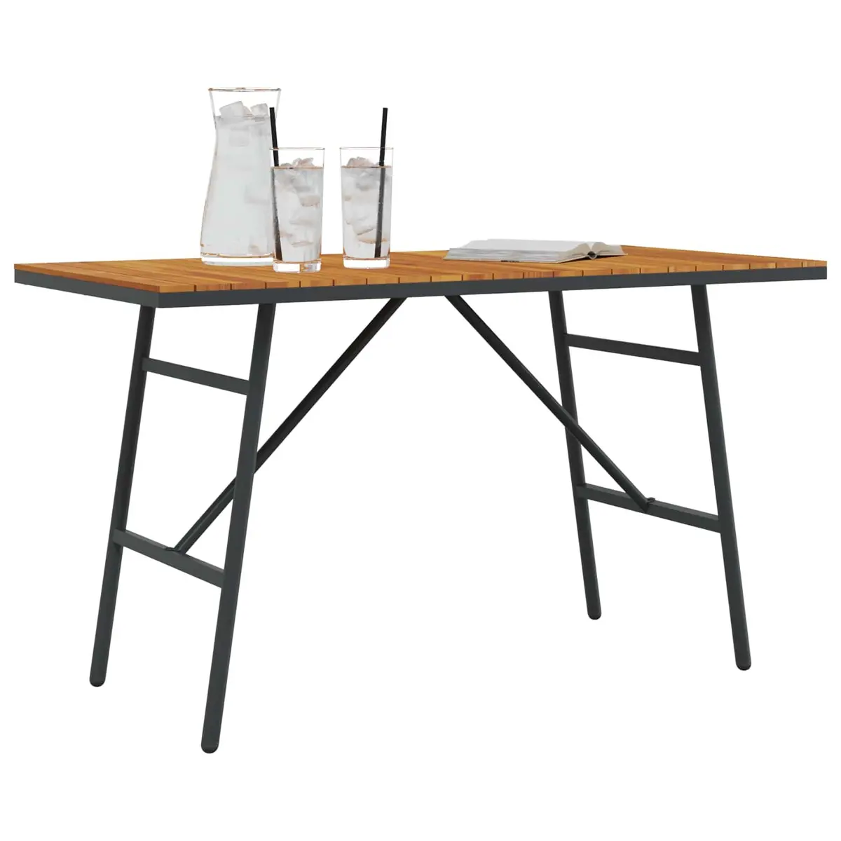 Dining Table Solid Acacia Wood Brown 110x55x61.5cm Modern Indoor Outdoor