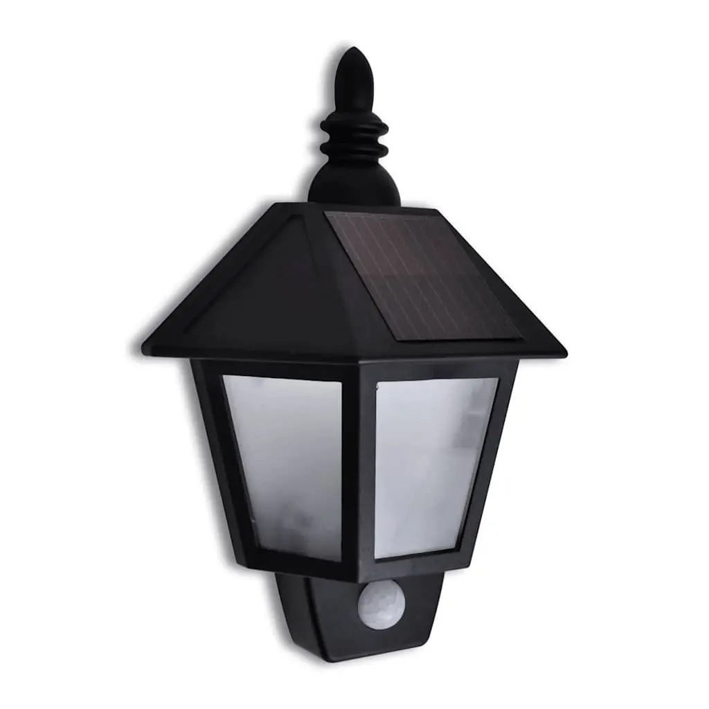 Solar Wall Lamp Motion Sensor Black Outdoor Garden Patio Decorative Lighting