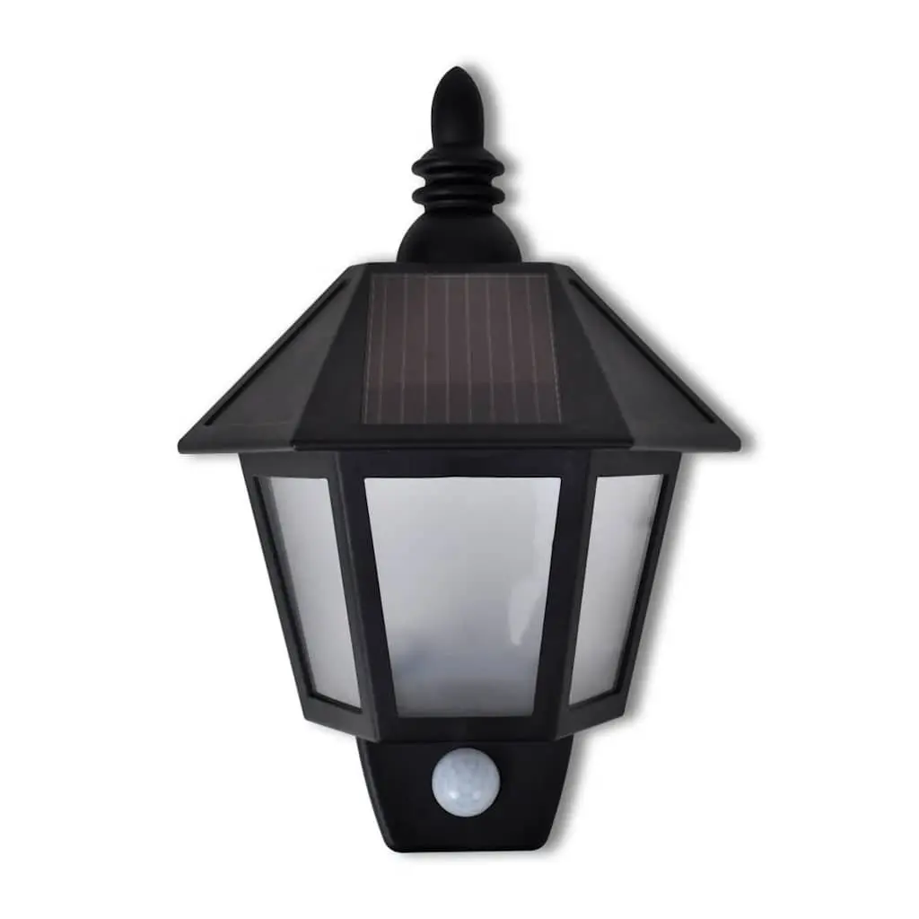 Solar Wall Lamp Motion Sensor Black Outdoor Garden Patio Decorative Lighting