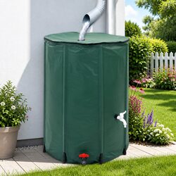 Collapsible Rain Water Tank 500L Green Garden Watering Storage Irrigation System