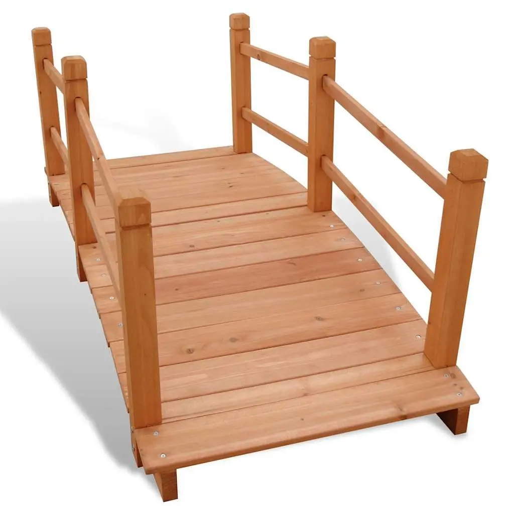 Garden Bridge 140cm Outdoor Wooden Decorative Structure with Double Handrails