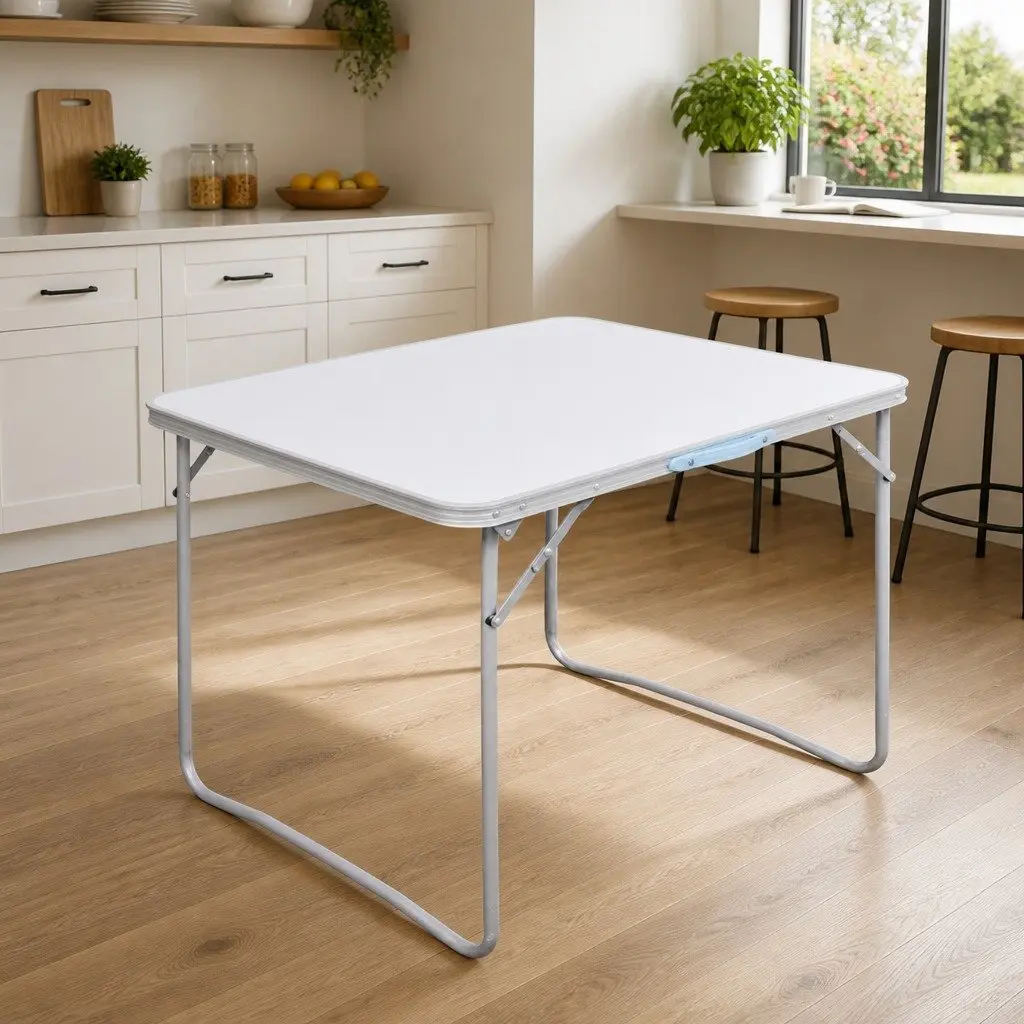 Foldable Camping Table Metal Frame Portable Outdoor Picnic Garden Furniture