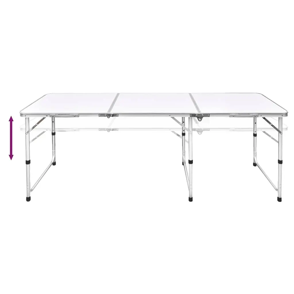 Foldable Camping Table Set with 6 Stools Height Adjustable Outdoor Picnic Garden