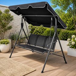 Garden Swing Bench with Canopy Three Seater Outdoor Porch Shade Chair