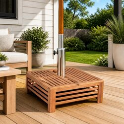 Wooden Parasol Stand Cover Decorative Outdoor Garden Side Table Acacia