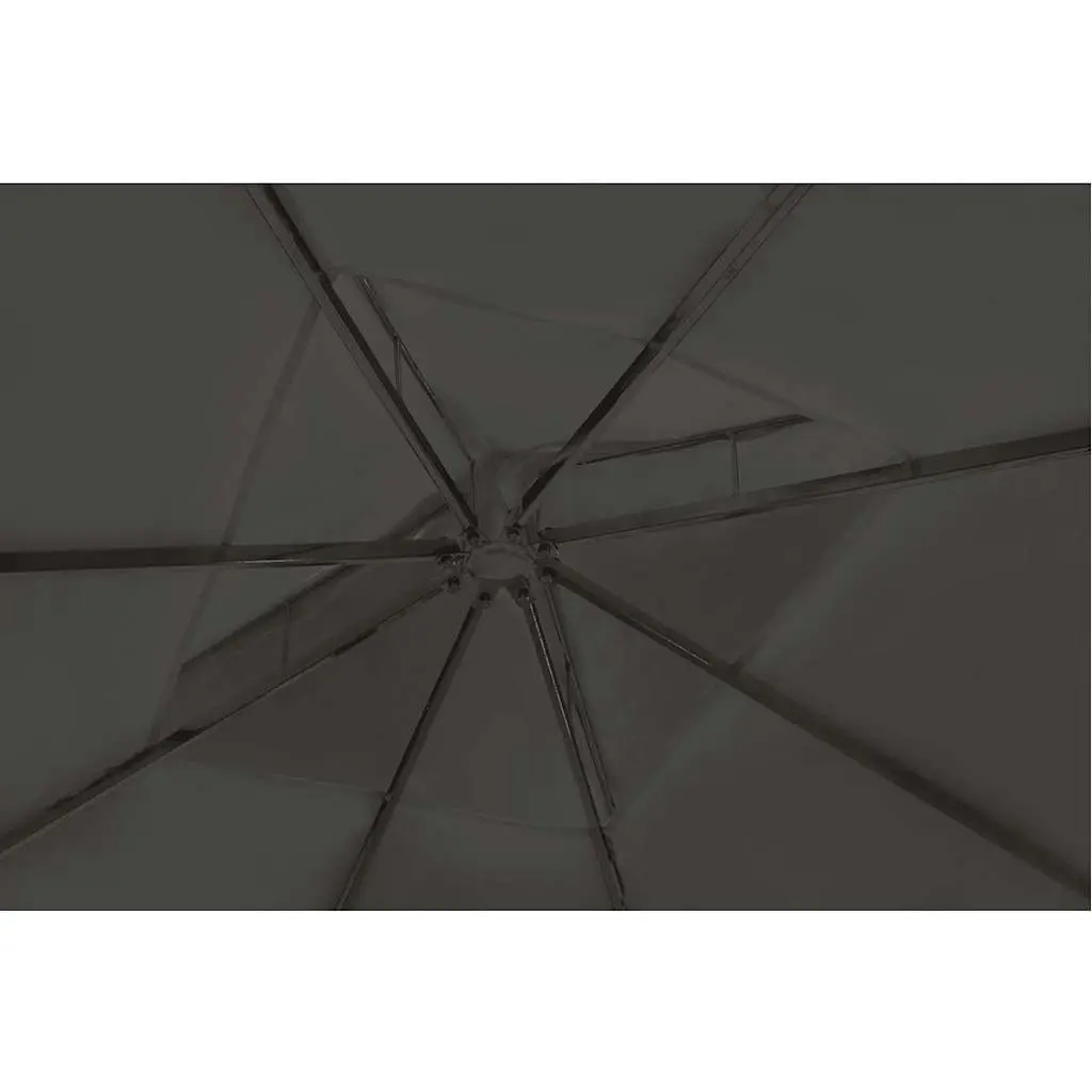 Outdoor Garden Gazebo 3x4m Poly Rattan Wicker Canopy Sunshade Pavilion Grey Roof