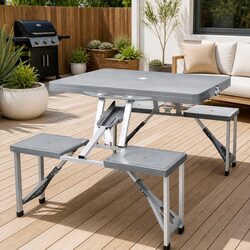 Camping Table Set with 4 Stools Folding Portable Picnic Garden Outdoor Furniture
