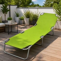 Sun Lounger Folding Outdoor Lounge Chair Garden Relaxation Seat Adjustable