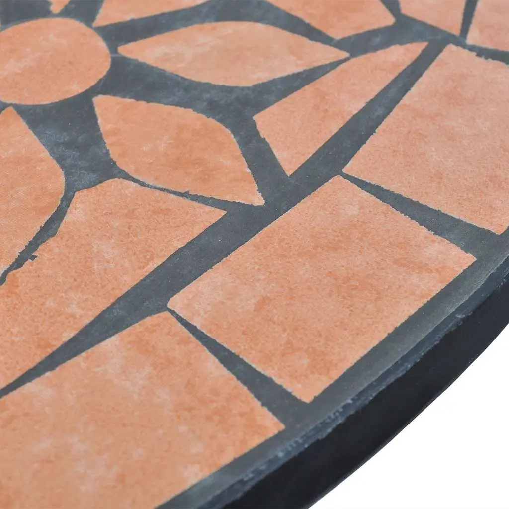 Mosaic Bistro Table Ceramic Top 60cm Brown Outdoor Furniture