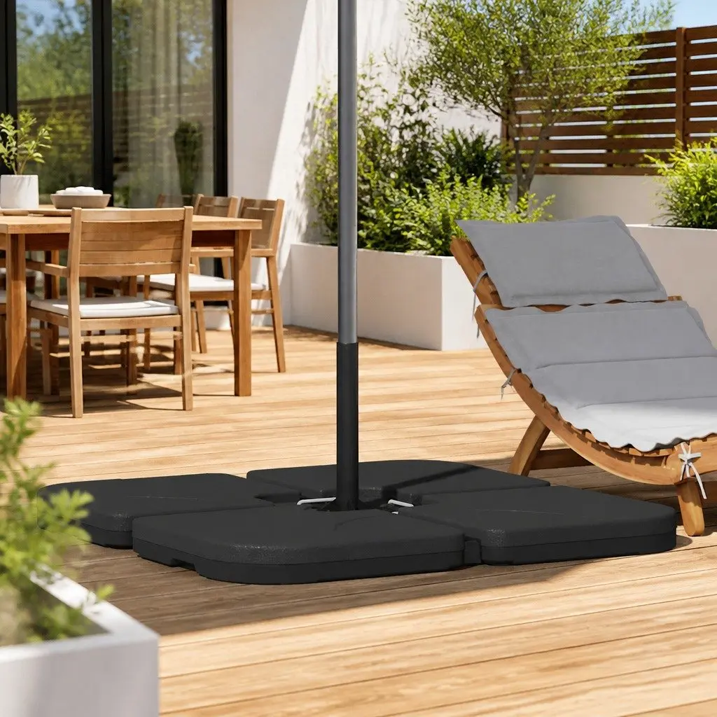 Outdoor Parasol Base Fillable 60L Portable Umbrella Stand Black