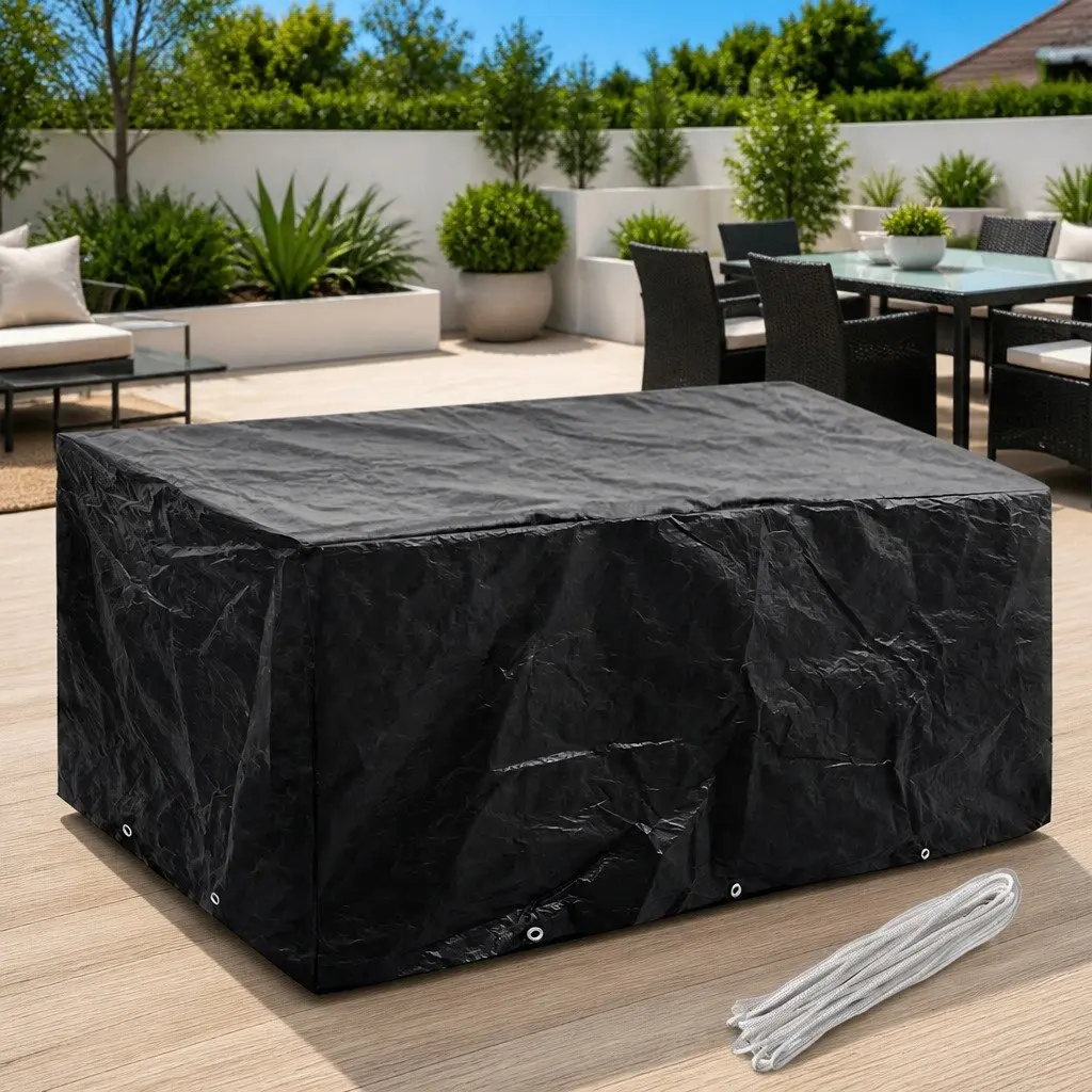 Garden Furniture Cover Durable Water-resistant Tear-resistant 240x140x90cm Black Polyethylene